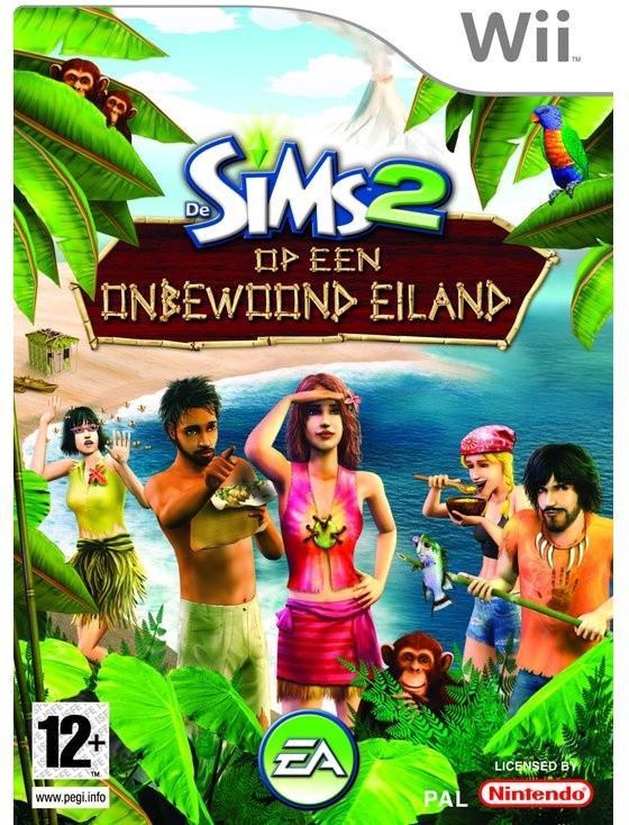 de sims 2 op een onbewoond eiland (wii)